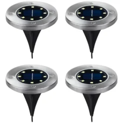 Estaca Solar Pinche Nexum 8 Leds X 4 Unidades Fría O Cálida Estructura Luz cálida