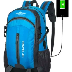 Mochila Mochilero 40lts Gadnic Reforzada Camping Viaje Color Azul