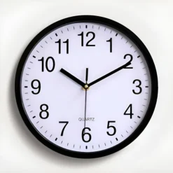 Reloj De Pared Moderno Silencioso Color Negro Clásico Quartz