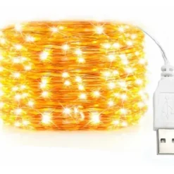 Cable Hilo Alambre Luz Led Calida 3 Mts Con Usb