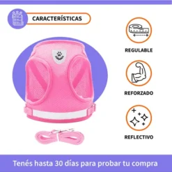 Alternative view of Pretal Arnes Para Perros Pequeños Paseo Viaje Correa 1.13mts Rosa S