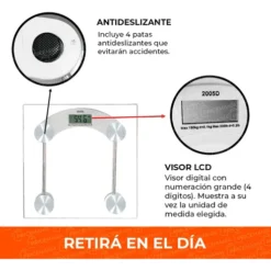 Alternative view of Balanza Digital Home Vidrio 150kg Cuadrada 30cm Color Trasparente
