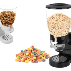 Dispenser Dispensador Doble Cereales Granos Cerealero 500 Gr Color Negro