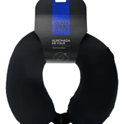 Almohada de Viaje Wanderlust Inteligente Viscoelástica Memory Foam Color Negro Liso Confort