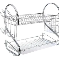 Escurridor Secaplatos 2 Pisos Cromado Platos Tazas Cubiertos Raitot