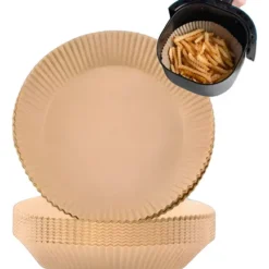 X50 Forro Protector Freidora 200mm X 45mm Papel Desechable Marrón Claro