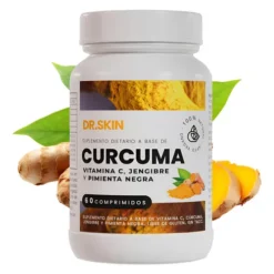 Cúrcuma + Pimienta Negra + Jengibre | Dr Skin | 60 Comprimidos | Desinflamá Tu Cuerpo, Fortalecé Tus Defensas Y Sentite Más Liviano! Antiinflamatorio Natural, Digestivo, Antioxidante, Vegano, Sin Tacc