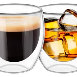 Vaso Doble Vidrio Taza Cafe Espresso Pocillo 150ml Color Transparente