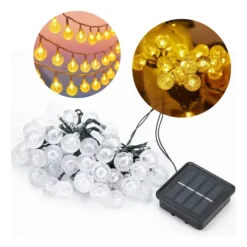 Alternative view of Guirnalda Luz Led Solar Bolita Cristal 30 Led Exterior 4mts Blanco Cálido