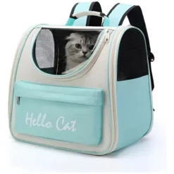 Mochila Hello Cat Para Mascotas Gatos Y Perros Suono Color Celeste