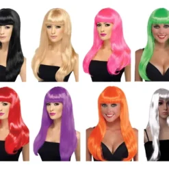 Peluca Larga Largo Lacia Lacio Varios Colores Cotillon