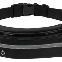 Riñonera Running Elastica Porta Celular Llaves Auriculares Color Negro