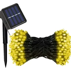 Luces Guirnalda Led Calida 20m Solares Exterior Ip65 Impermeable Jardín Navidad Decoración Guirnalda Energía Solar Automática Cuerda Flexible Fiestas Patio Levys Bazar