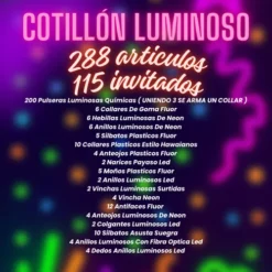 Alternative view of Combo Cotillón Carioca Neon Luminoso Eco 115 Personas