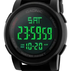 Reloj Digial Deportivo Gadnic Sumergible 50mts Alta Calidad Color De La Malla Negro
