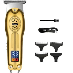 Recortadora Trimmer Patillera T Kemei Km-678 Barberia Pro Dorado