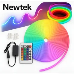 Alternative view of Manguera Led Neon Kit Tira Luz Rgb 5 Metros 2835 Control Remoto Mas Adaptador Y Fuente 12v Ip65 Exterior Interior Resiste Al Agua Luminoso Flexible Multicolor