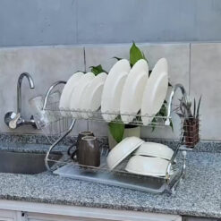 Alternative view of Escurridor Secaplatos 2 Pisos Cromado Platos Tazas Cubiertos Raitot