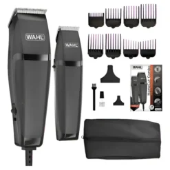 Combo Maquina Cortar Pelo Wahl + Trimmer Homecut 14 Pzas Color Negro
