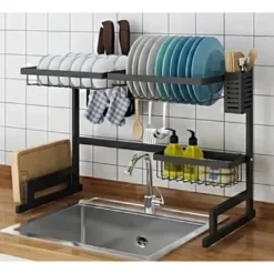 Alternative view of Soul 2 plantas 65cm rack organizador de cocina escurridor negro