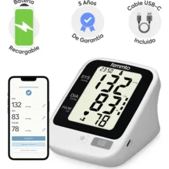 Tensiometro Digital Brazo Batería Recargable Usb Medidor Aparato Para Tomar Presion Arterial Automatico Femmto