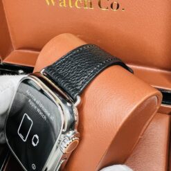 49MM Apple Watch ULTRA 2 Titanio Pulido CORREA de Cuero Negro PERSONALIZADA LTE GPS
