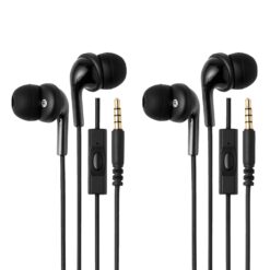 Amazon Basics Auriculares con Cable con Micrófono, Auriculares Intraurales, Conector de 3.5mm, Paquete de 2". (El título ya está en español)