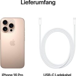 Apple iPhone 16 Pro Max, 512GB, Titanio color Desierto (Reacondicionado)