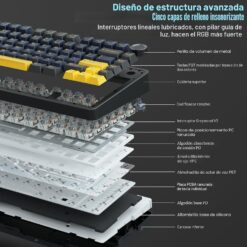 AULA F75 Teclado Mecánico para Juegos Inalámbrico 75%