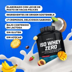 BioTechUSA Iso Whey Zero | Aislado de suero de leche | con BCAA y glutamina