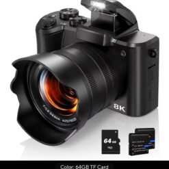 Cámara Digital 8K para Fotografía, Cámara de Vlogging WiFi Autofoco de 88MP