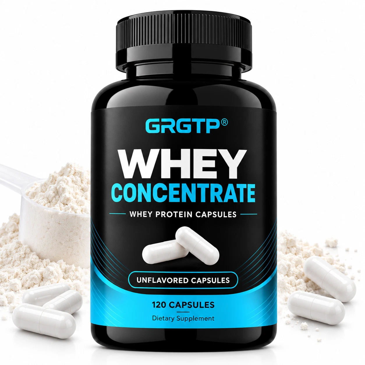 Cápsulas de Concentrado de Proteína de Suero Sin Sabor para Crecimiento Muscular y Recuperación Cápsulas de Concentrado de Proteína de Suero Sin Sabor para Crecimiento Muscular y Recuperación