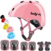 Casco Infantil Ajustable con Rodilleras, Coderas y Muñequeras, Juego de Equipo de Protección 7 en 1 para Niños y Niñas, para Monopatín, Bicicleta, Patinete, Hoverboard