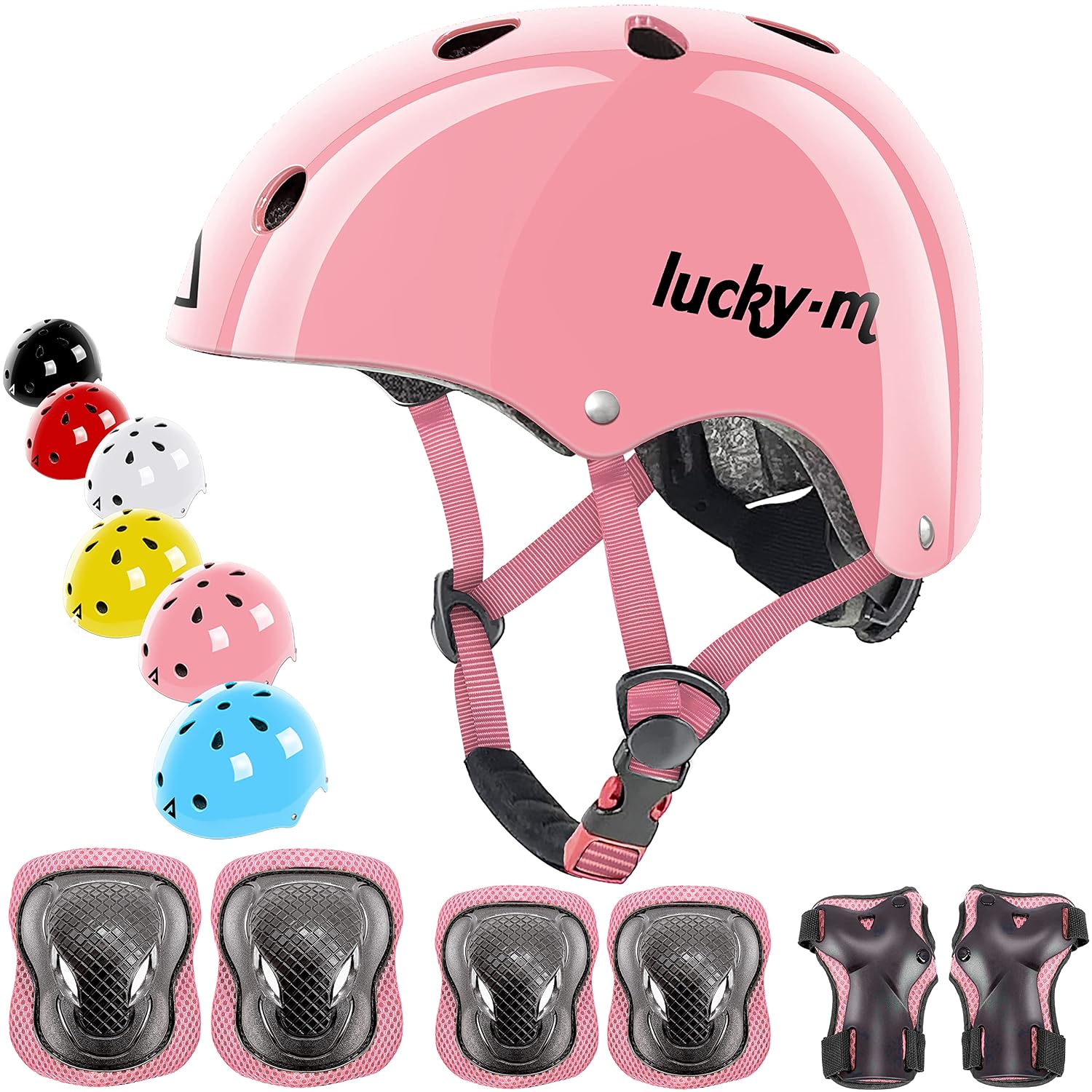 Casco Infantil Ajustable con Rodilleras, Coderas y Muñequeras, Juego de Equipo de Protección 7 en 1 para Niños y Niñas, para Monopatín, Bicicleta, Patinete, Hoverboard Casco Infantil Ajustable con Rodilleras, Coderas y Muñequeras, Juego de Equipo de Protección 7 en 1 para Niños y Niñas, para Monopatín, Bicicleta, Patinete, Hoverboard