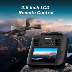 Dron FPV GPS con cámara EIS, pantalla HD de 4.5", control remoto para adultos y principiantes, modo de seguimiento y órbita, dron con seguimiento automático, control de gravedad...