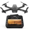 Dron FPV GPS con cámara EIS, pantalla HD de 4.5", control remoto para adultos y principiantes, modo de seguimiento y órbita, dron con seguimiento automático, control de gravedad...