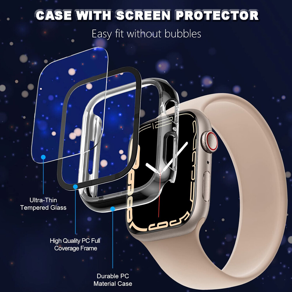 Funda protectora de pantalla de vidrio templado completo para Apple Watch Series 11 10 9 8
