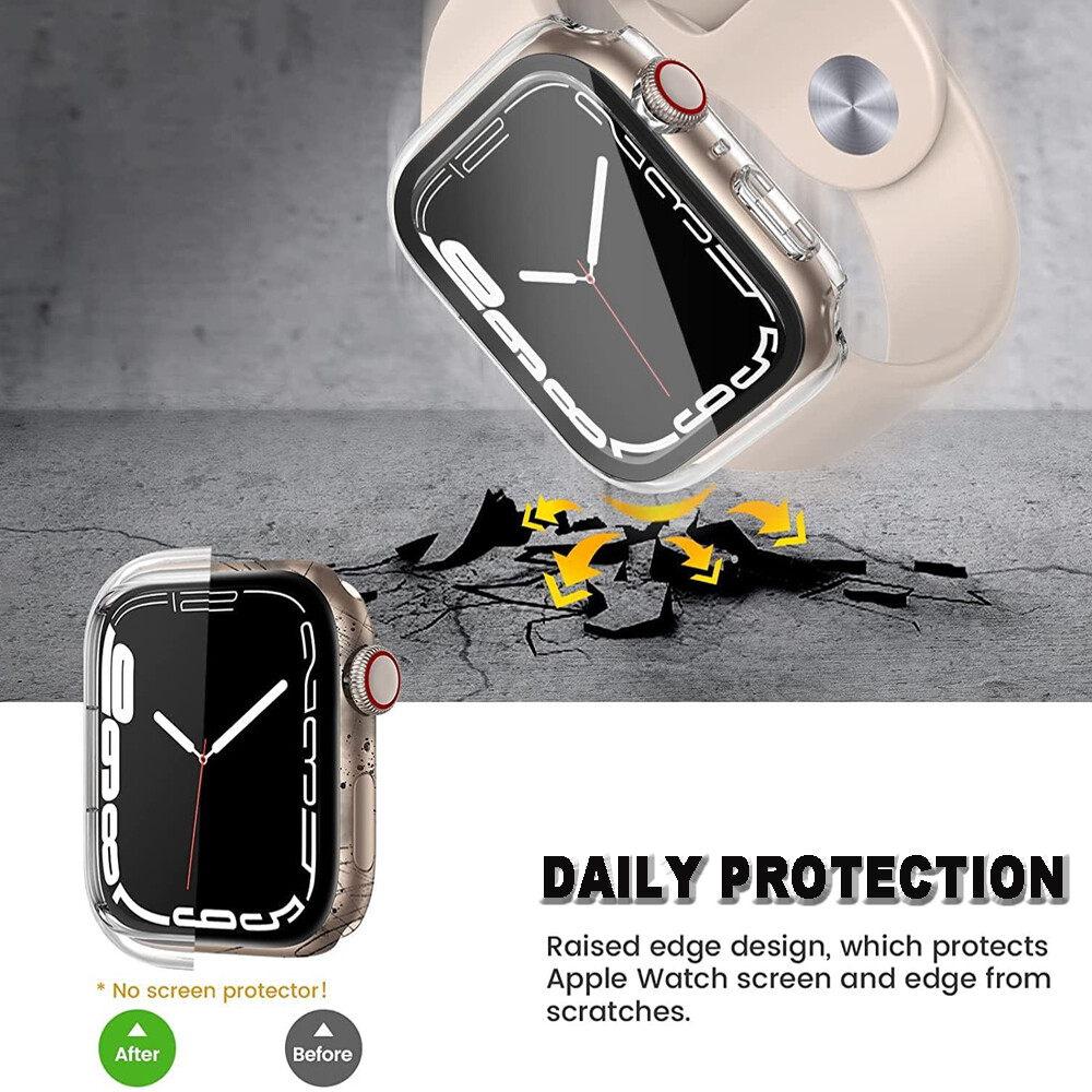 Funda protectora de pantalla de vidrio templado completo para Apple Watch Series 11 10 9 8