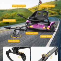 Gyroor G13+K1 Scooter Autobalanceado de 6.5'' para Niños con Altavoz Bluetooth - Rosa