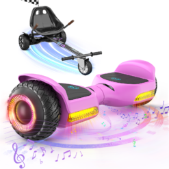 Gyroor G13+K1 Scooter Autobalanceado de 6.5'' para Niños con Altavoz Bluetooth - Rosa