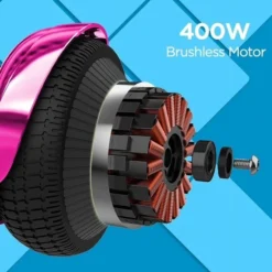 Hover-1 All-Star Hoverboard, Rosa Brillante, Ruedas LED de 6.5 pulgadas, Luces de Sensor LED