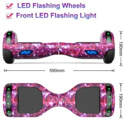 Hoverboard con luces LED, ruedas luminosas LED, Hoverboard autoequilibrante con tecnología de equilibrio activo, no incluye el hoverkart