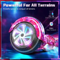 Hoverboard con luces LED, ruedas luminosas LED, Hoverboard autoequilibrante con tecnología de equilibrio activo, no incluye el hoverkart