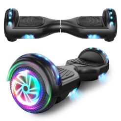 Hoverboard de 6,5 pulgadas con altavoz Bluetooth, scooter autoequilibrado, motor con luces de colores y luces LED" se traduce al español como: "Hoverboard de 6,5 pulgadas con...