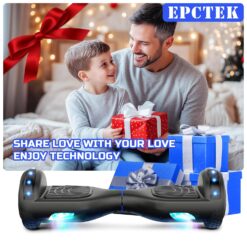 Hoverboard de 6,5 pulgadas con altavoz Bluetooth, scooter autoequilibrado, motor con luces de colores y luces LED