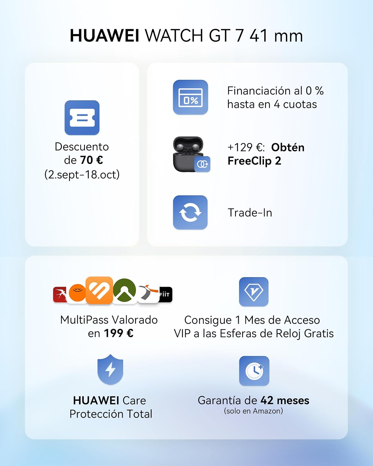 HUAWEI Watch GT 7 41mm Reloj Inteligente, GPS, para Android e iOS, 14 Días, Rosa