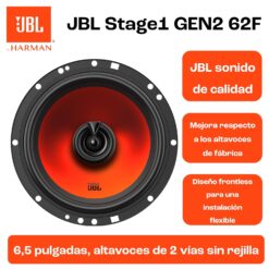 JBL Stage1 62F Gen2 6,5 in / 16,5 cm Altavoces Coaxiales para Coche