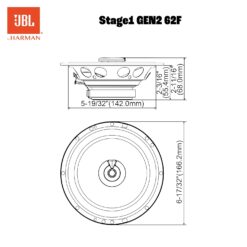 JBL Stage1 62F Gen2 6,5 in / 16,5 cm Altavoces Coaxiales para Coche