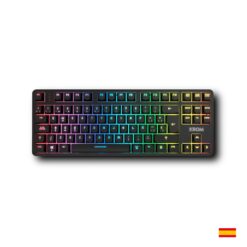 KROM Kernel Pro - Teclado Gaming mecánico RGB 18 Efectos, Bluetooth 5.3, 2,4 GHz y USB, Formato TKL, Interruptores Intercambiables, Cubierta extraíble, Layout Español, Color...