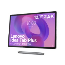 Lenovo Idea Tab Plus – 12.1" 2.5K (MediaTek Dimensity 6400, 8 GB RAM, 256 GB UFS 2.2, 90 Hz, 4 Altavoces, Ranura microSD, Wi-Fi 5, Bluetooth 5.2, Android 15) Color Gris Nube –